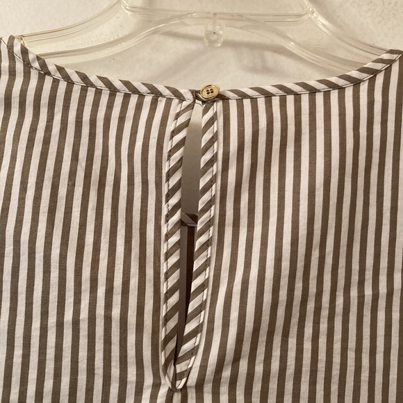 MICHAEL Michael Kors green & white striped blouse - Picture 11 of 12
